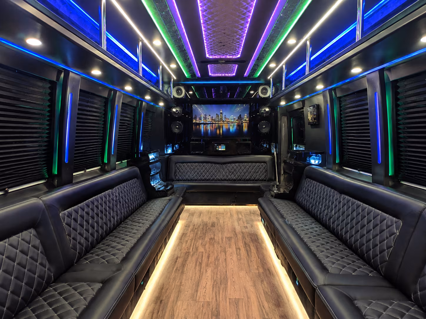 springdale 25 passenger party bus interior