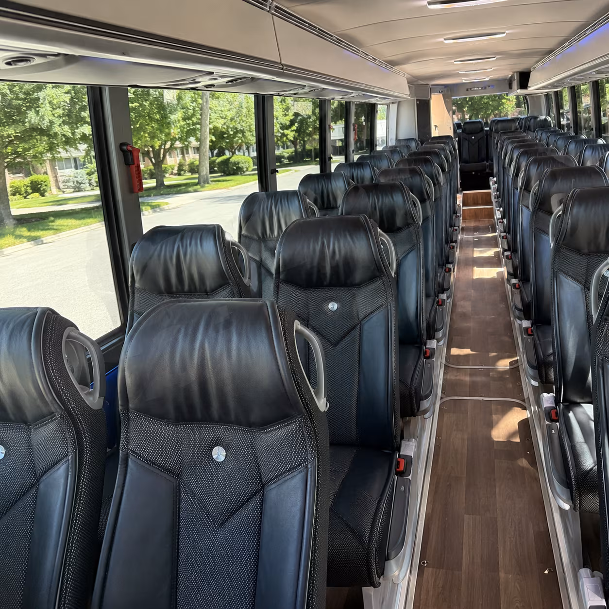 springdale 40 passenger charter bus inside