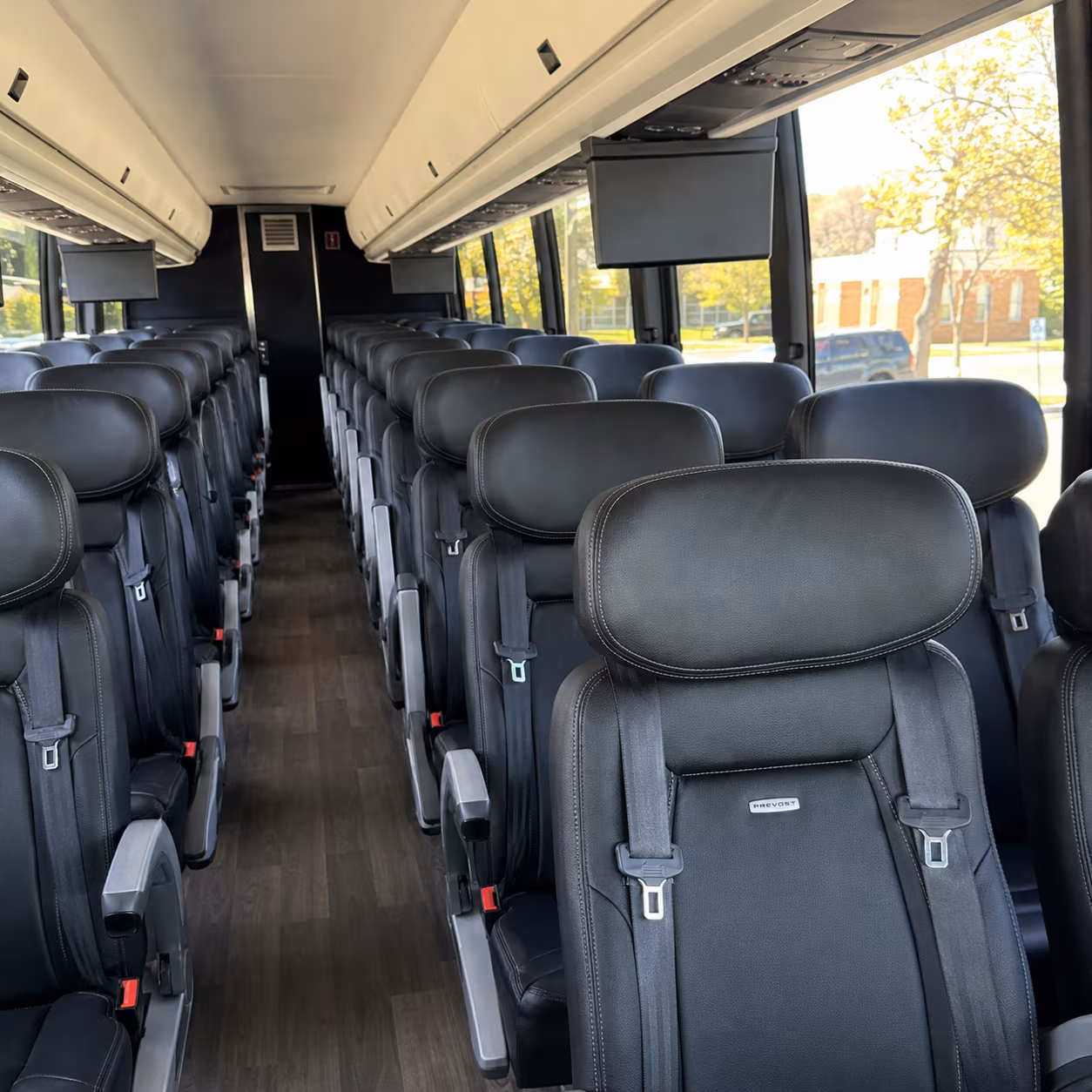 springdale 45 passenger charter bus inside